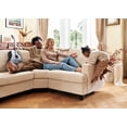 thumbnail image 4 of HONBAY Oversized Modular Sectional Couch L-Shaped Corner Sofa Corduroy for Living Room, Beige, 4 of 8