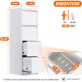 thumbnail image 3 of AOBABO 4 Drawer Vertical Metal File Cabinet w/ Lock, Fully Assembled, White, 3 of 12