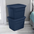 thumbnail image 4 of Sterilite Lidded Stackable 18 Gallon Storage Tote Container, Blue, 24 Pack, 4 of 5