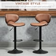 thumbnail image 4 of HOMCOM Tabouret de Bar Vintage Ensemble de 2 Chaises en Leathaire à Hauteur Réglable, 4 of 10