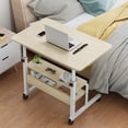 thumbnail image 4 of Computer Desk Height Adjustable Sturdy Construction Spacious Desktop with Casters Easy Movement Laptop Desk Table Office Mobility Workstation Office Supplies, 4 of 8