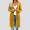 thumbnail image 2 of Pisexur Shacket Jacket Women Long Sleeve Cable Knit Long Cardigan Open Front Button Sweater Outerwear Pocketed Shirts Fall Jacket Shackets, 2 of 6