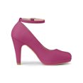 thumbnail image 3 of BLISSFUL STEP Chaussures pour Femmes Bout Rond Talon Aiguille Bride à la Cheville Escarpins Rose Vif 9.5, 3 of 7