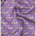 thumbnail image 1 of Soimoi Purple polyester Crepe Fabric Leaf Floral Print Fabric by the Yard 52 Inch Wide, 1 of 6