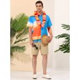 thumbnail image 3 of INSPIRE CHIC Chemises à Manches Courtes Boutonnées Imprimées pour Homme avec Poche Patchwork TG Bleu, 3 of 6