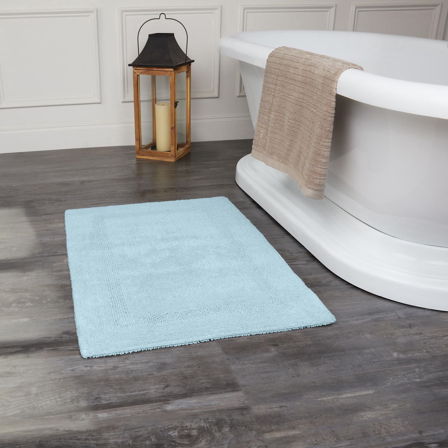 Tapis de bain en coton réversible doux et absorbant Fabstyles Basix