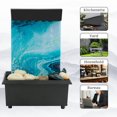 thumbnail image 3 of HLONK Indoor Water Fountain  Tabletop Waterfall Fountain  with Light  Nature Sounds  Pebbles  7‘‘, 3 of 6