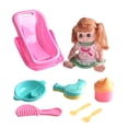 thumbnail image 2 of TIMIFIS Baby Doll Enamelled Mini Simulation Cradle Doll Carrying Basket Tableware Bath Action Figure Set Action & Toy Figures, 2 of 8