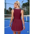 thumbnail image 2 of ATTRACO Robe de Tennis pour Femmes, Robe Polo Côtelée de Golf à Demi-Glissière, Robe d'Entraînement Plissée avec Short et Soutien-Gorge Intégrés, 2 of 8