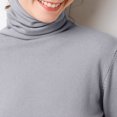thumbnail image 4 of AherBiu Hauts d'Hiver pour Femmes Col Roulé Manches Longues Blouse en Coton Tricoté Chandail T-Shirts Basiques, 4 of 5