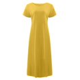 thumbnail image 4 of Kcodviy Robe d'Été Confortable et Ample pour Femme Longueur Genou Couleur Unie Manches Courtes Robes d'Été pour Femmes Robe Longue, 4 of 6