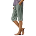 thumbnail image 2 of Wensltd Shorts d'Été à Jambe Grand pour Femmes, Mode, Lin, Fluides, Confortables, 2 of 5