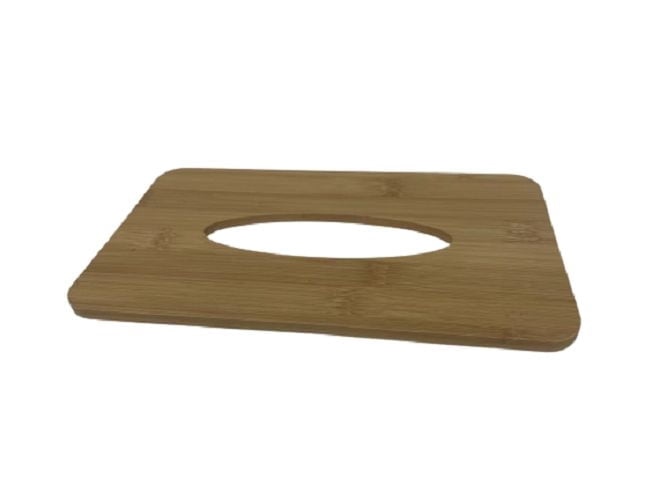Mainstays Black Rectangular Tissue Box Holder with Bamboo Lid, 9.8" x 5.5"