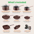 thumbnail image 2 of NutriChef Batterie de Cuisine Antiadhésive, Ensemble de 14 Pcs, AGold, 2 of 7