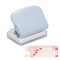 thumbnail image 1 of Hole Punch, Handheld Hole Puncher Quick Positioning Metal Paint Body Antislip Stability Small Exquisite Comfortable Grip  For Office For School For Document Light Blue,White,Pastel, 1 of 8