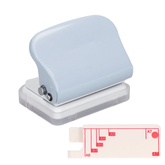Hole Punch, Handheld Hole Puncher Quick Positioning Metal Paint Body Antislip Stability Small Exquisite Comfortable Grip For Office For School For Document Light Blue,White,Pastel
