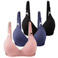 thumbnail image 1 of Kcodviy 3 Pcs Soutiens-Gorge Sans Couture Couleur Unie pour Femmes Bonnet Rassemblé Respirant Côté 36 C Soutien-Gorge Pliable Bretelles Réglables Soutiens-Gorge Confortables Rehausseur Grand Soutien-Gorge, 1 of 2