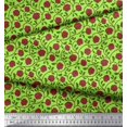 thumbnail image 3 of Soimoi Tissu Popeline de Coton Imprimé Feuilles & Roses Tissu de Couture Yard 56 Pouces de Large, 3 of 3
