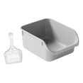 thumbnail image 4 of Tachiuwa Cat Litter Box Easy Carry High Sided Cat Litter Container Cat Toilet Sandbox grey, 4 of 9