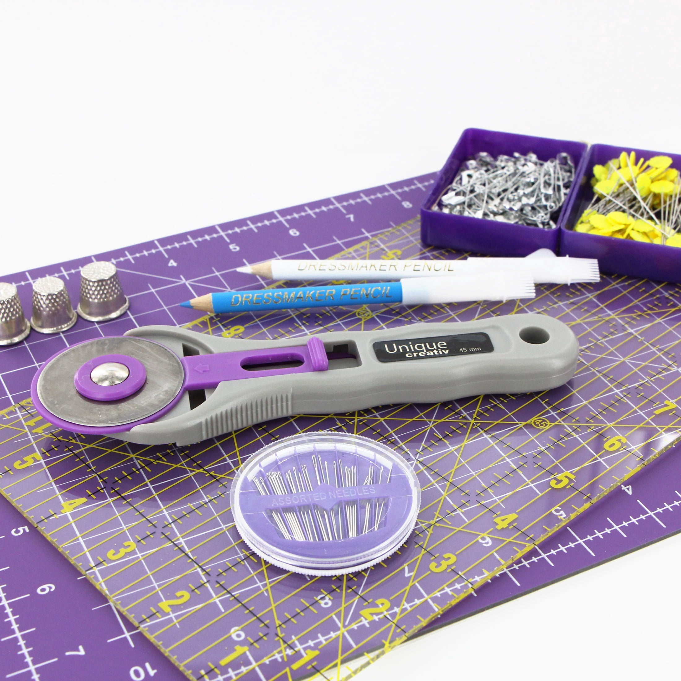 UNIQUE QUILTING Start to Quilt Kit, 10 pcs, Multi - 45 mm, 15 cm