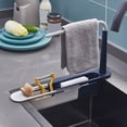 thumbnail image 4 of Retractable Water Filter Rack Basket - Expandable Sink Mounted organizer Multi-Functional Drying Rack & Utensil Holder Sturdy, Blue, JKODE, 4 of 9