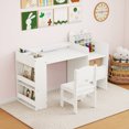 thumbnail image 2 of Gymax Kids Art Table & Chair Set w/Detachable Paper Roll Holder & Cubby Cabinet Drawer White, 2 of 10
