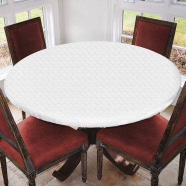 LAMINET - Napperon de Table Matelassé Rembourré de Luxe à Bord Élastique Robuste - Petit Rond - Convient aux tables jusqu'à 44 Pouces de Diamètre - la Protection Ultime pour Votre Table!!!