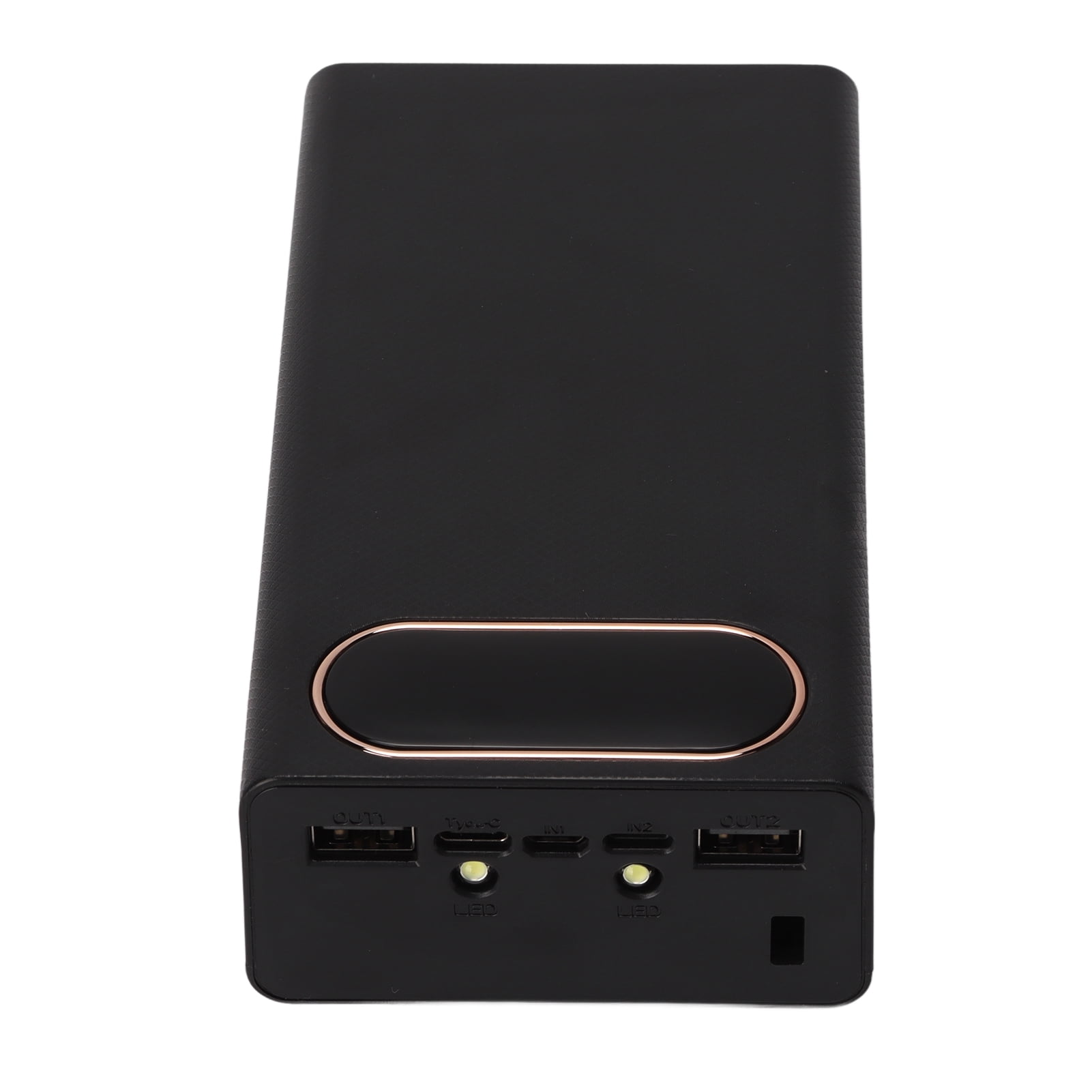 DIY Power Bank Case, LCD Screen Portable Plug and Play Input Output Battery Charger with 2 LED Lights for Mobile Phone Black