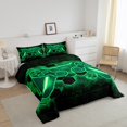 thumbnail image 3 of Erosebridal Green Gamepad Bedding Toddler Comforter Set, Gradient Geometric Down Comforter, Gaming Sports Decor, Breathable, 3 of 7