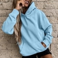 thumbnail image 3 of Women's Slim Pullover Hoodies - Artificial Short Velvet Sweaters, Long Sleeve with Pockets, Suitable for Winter and Fall, 95% Polyester, Multiple Sizes, 3 of 5