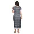 thumbnail image 3 of Moomaya Chemise de Nuit à Col Marin en Coton Imprimé pour Femmes, Boutonnée, 3 of 5