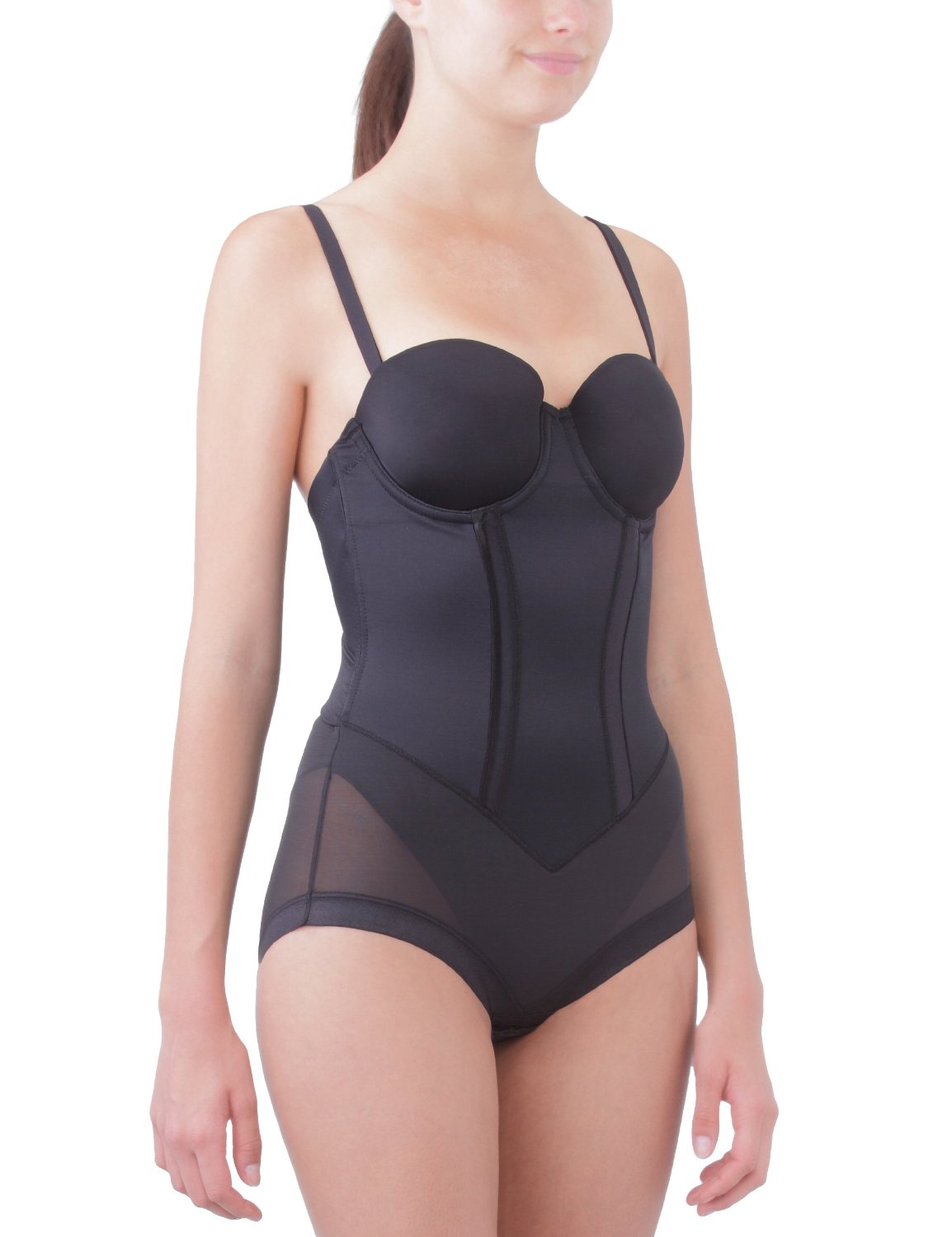 Flexees Body Briefer Sans Bretelles pour Femmes, 36D, Noir