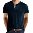 thumbnail image 1 of Matoen Men Short-Sleeve Beefy Muscle Basic Solid Pure Color Blouse Tee Shirt Top, 1 of 3