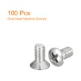 thumbnail image 3 of Unique Bargains M5x10mm Oval Head Phillips Machine Screws, 100 Pack 304 Stainless Steel Slightly Raised Countersunk Head Screws, 3 of 5