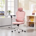 thumbnail image 2 of HOMCOM Chaise de Bureau Ergonomique, Chaise de Bureau avec Soutien Lombaire, Rose, 2 of 10