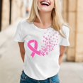 thumbnail image 2 of JIRNDf T-Shirt pour Femmes Hauts d'Été Tendance Rose Imprimé Manches Courtes Col Rond T-Shirts Graphiques Mignons pour Femmes Chemises Blanc TG, 2 of 5