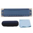 thumbnail image 1 of 10 Hole Harmonica, Fuller Sound Aging Prevention Diatonic Harmonica  For Playing Blue, 1 of 8