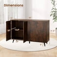 thumbnail image 3 of Costway Buffet Bahut Milieu du Siècle Moderne Armoire de Rangement à 4 Portes 50 Pouces Armoire d'Accent Brun, 3 of 10