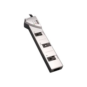Tripp Lite Bande de puissance du protecteur de surpression 120V 7 Sortie RJ11 7' Cord 1080 Joule - Protecteur de surpression - 15 A - AC 120 V - connecteurs de sortie: 7 - noir, argent métallique - pour P/N: CLAMPUSBLK, CLAMPUSW