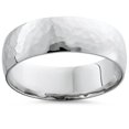 thumbnail image 1 of Men's Polished Hammered Solid Platinum Wedding Band 6mm Wide Ring, 1 of 2