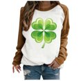 thumbnail image 1 of QIPOPIQ T-Shirts à Manches Longues à Col Rond pour Femmes T-Shirts de la Saint-Patrick T-Shirts Amples pour Dames T-Shirt Imprimé Shamrock T-Shirt Vert Porte-Bonheur Haut T-Shirt à Col Rond T-Shirts de la Saint-Patrick Offres, 1 of 4