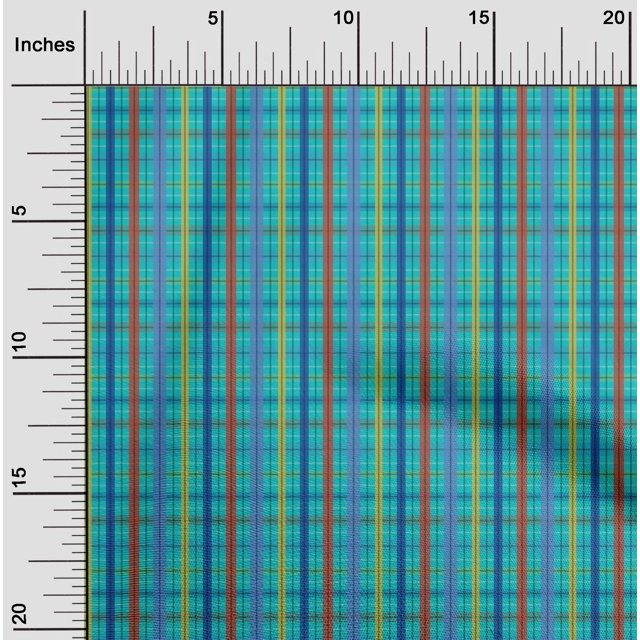 oneOone Viscose Chiffon Fabric Madras Check Print Fabric By Yard 42 Inch Wide