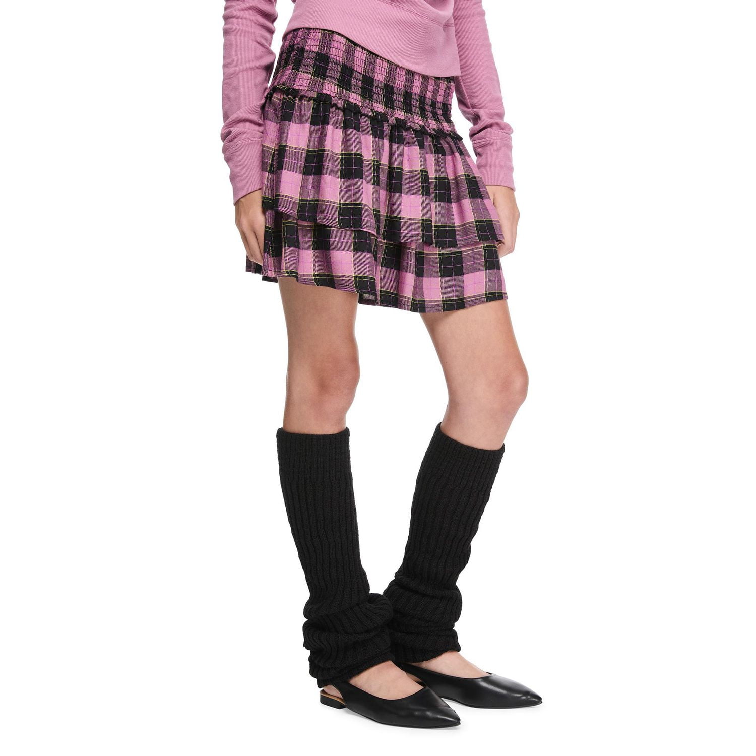 My Sister's Closet Girls' Smocked Waist Tiered Ruffle Skort