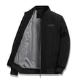 thumbnail image 1 of LOVZFMLL Jackets for Men's Solid Color Corduroy Long Sleeved Pocket Stand Up Collar Jacket Coat, 1 of 3