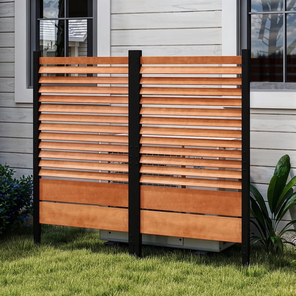 DEXTRUS Panneau d'Intimité Extérieur en Bois 60H X 38W pour Climatiseur, Brun