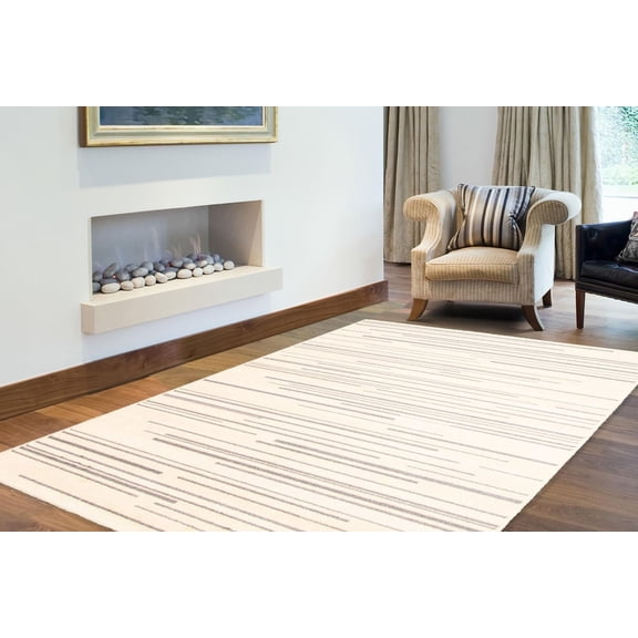 ECARPET Striped Area Rug, Minimalist Style Modern Carpet Fika Collection