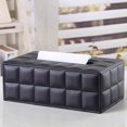 thumbnail image 1 of ORUYROP Leather Tissue Box Holder-Waterproof Rectangular Tissue Box Cover Vintage Napkin Paper Holder for Home,Office&Car Decor (Black-1), 1 of 1