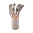 thumbnail image 1 of Kitchen Gadgets Chef Kitchen Cooking Utensils Set, 12 Pcs Non-Stick Utensils Spatula Set with Holder, Black Wooden Handle Silicone Kitchen Gadgets Kitchen Necessities, 1 of 4