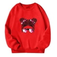 thumbnail image 3 of TBWNWG Chandails à Capuchon et Chandails pour Filles, Automne Hiver, à Lettres Imprimées, Col Rond, Manches Longues, Hauts de Chandail pour Filles, Tailles 5-6 Ans, 3 of 6