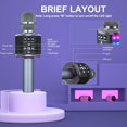 thumbnail image 2 of Intexca Bluetooth Karaoke Microphone, 4-in-1 Wireless Mic with LED Lights for Kids & Adults, 2 of 5